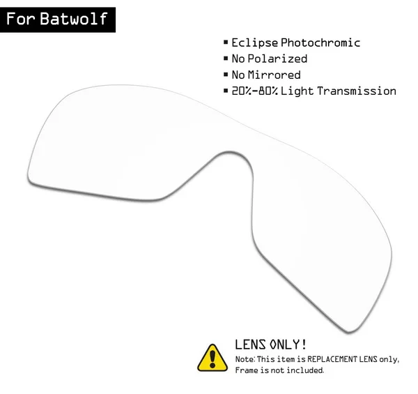 SmartVLT солнцезащитные очки Сменные линзы для Окли Batwolf-Eclipse серый фотохромный - Цвет линз: Eclipse Photochromic
