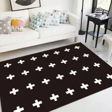 Скандинавский гостиной спальня прикроватный коврик-черный и белый крест