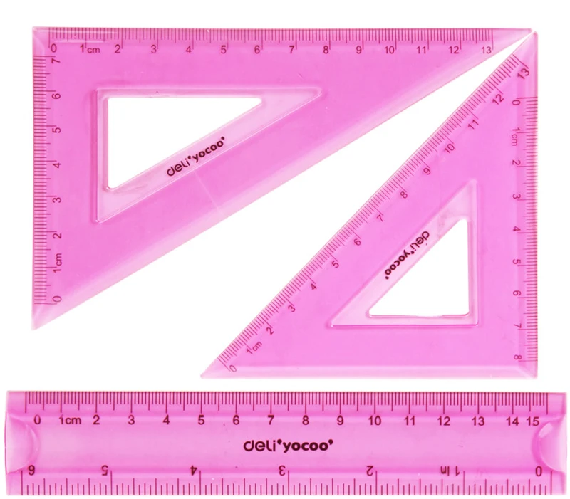 

deli 6204 triangular ruler Double scale infinite bending students ruler very soft measure rulers