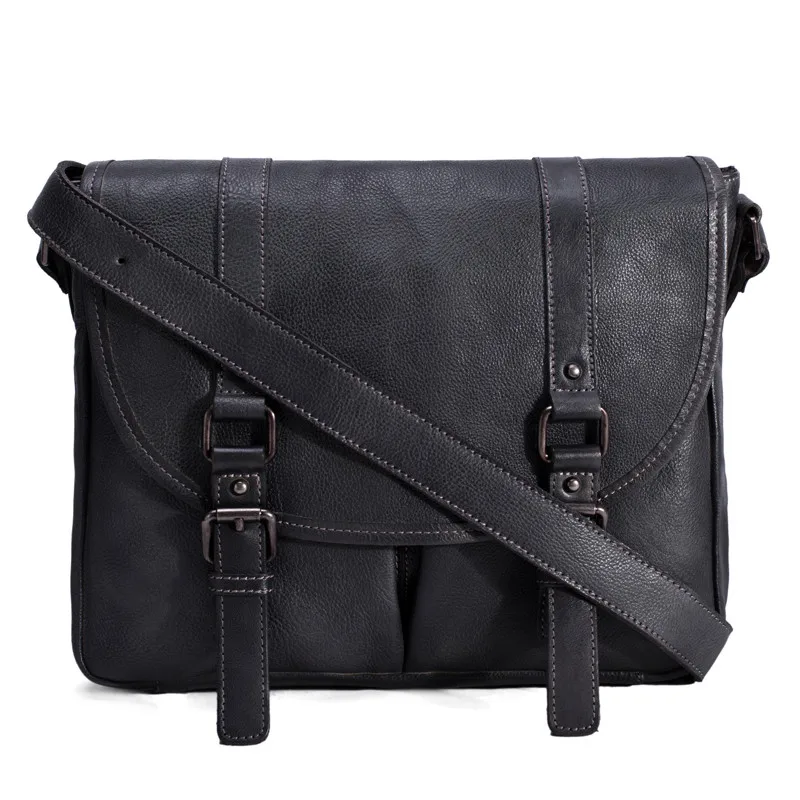 Handmade Vegetable Tanned Leather Men's Messenger Bag Shoulder Bag Satchel Bag 1