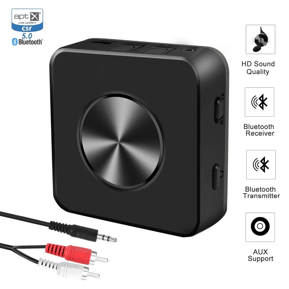 Портативный Bluetooth 5 0 CSR8675 Aptx HD низкая задержка оптический SPDIF Aux Стерео 3 мм аудио