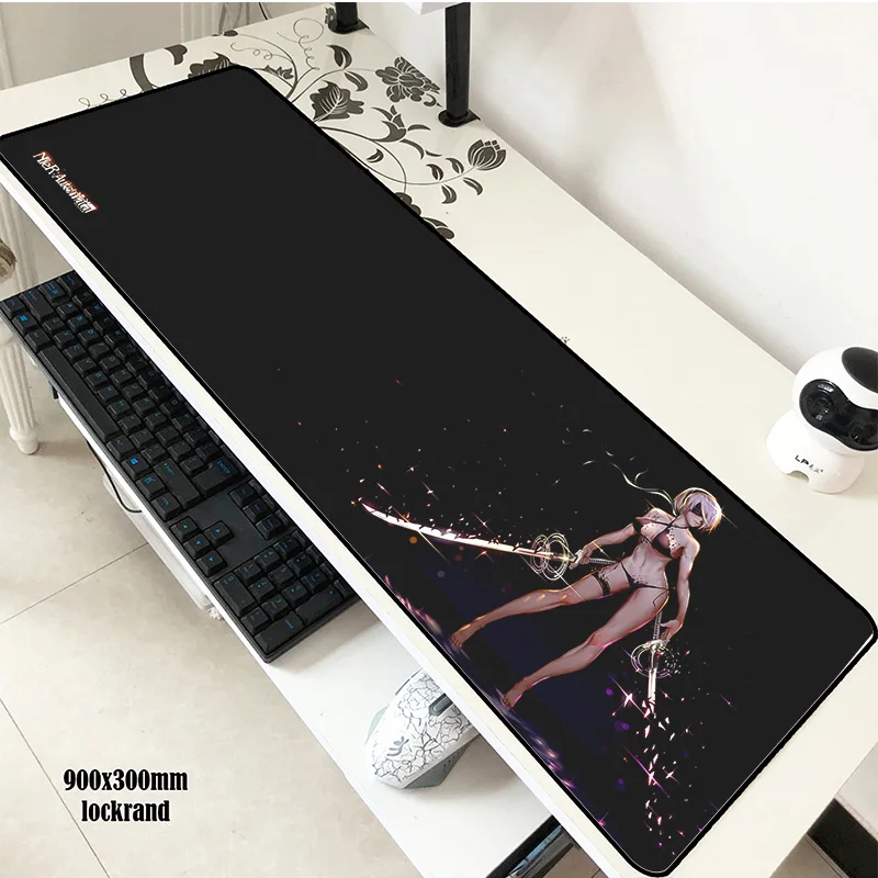 NieR Automata padmouse 900x300x2 мм коврик для мыши большой notbook компьютерный коврик для мыши сексуальные игровые коврики для мыши геймерский коврик для мыши с клавиатурой