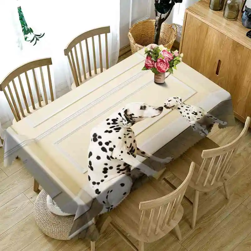 Вечерние домашние кухонная скатерть Рисунок собаки 3D печать утолщенная прямоугольная скатерть - Цвет: 00291