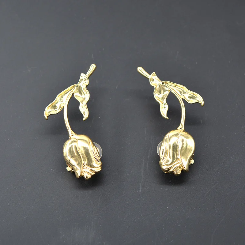 Rose Earrings without Pierced Ears