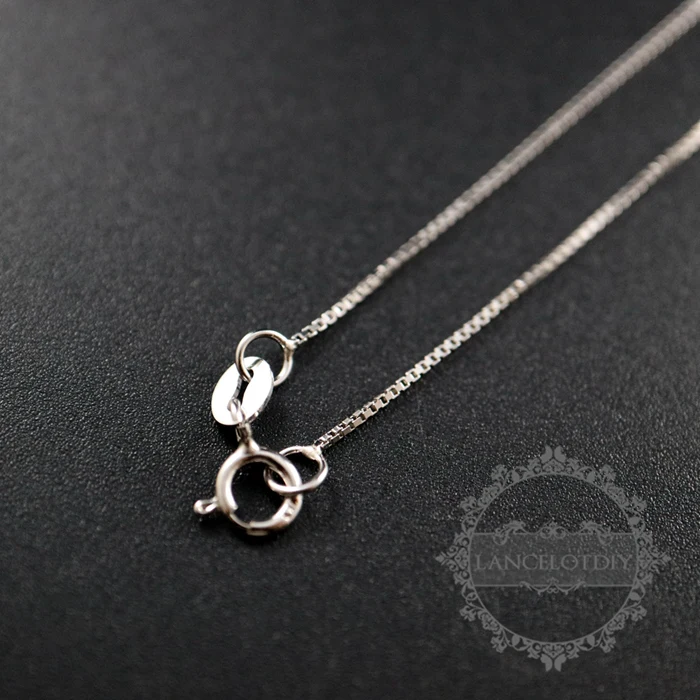 16/18inches 0.8mm solid 925 sterling silver box chain necklace chain