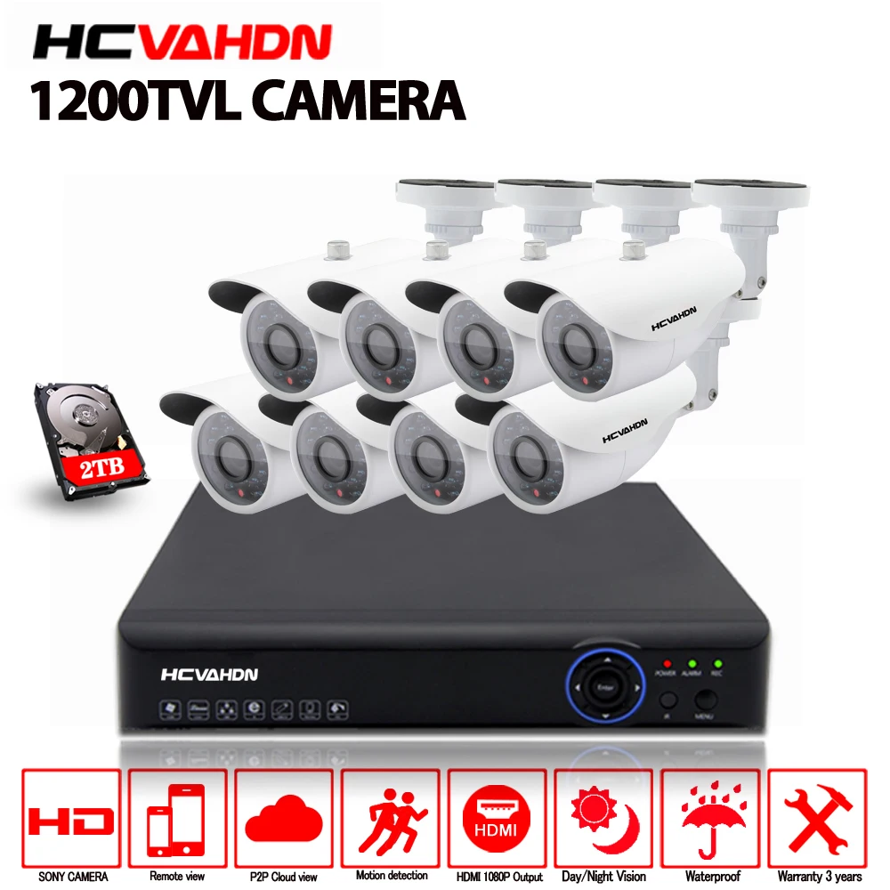 HD 1080p HDMI CCTV системы 8CH 1080 P AHD DVR комплект 1200tvl Indoor/outdoor Металл безопасности камера обнаружения движения комплект