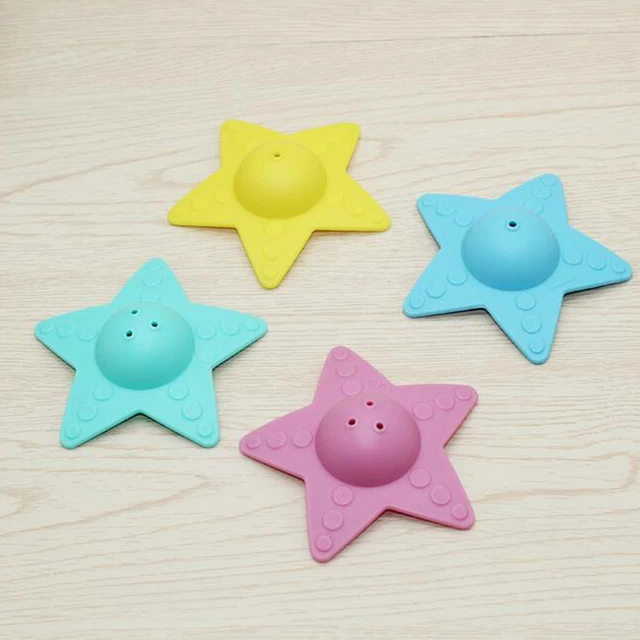 2pcs Plastic Baby Kids Small Container Shower Head Bath Colorful 2pcs Plastic Baby Kids Small Container Shower Head Bath Colorful Star Fish Leaking Water Swimming Pool Toys Birthday Gifts New