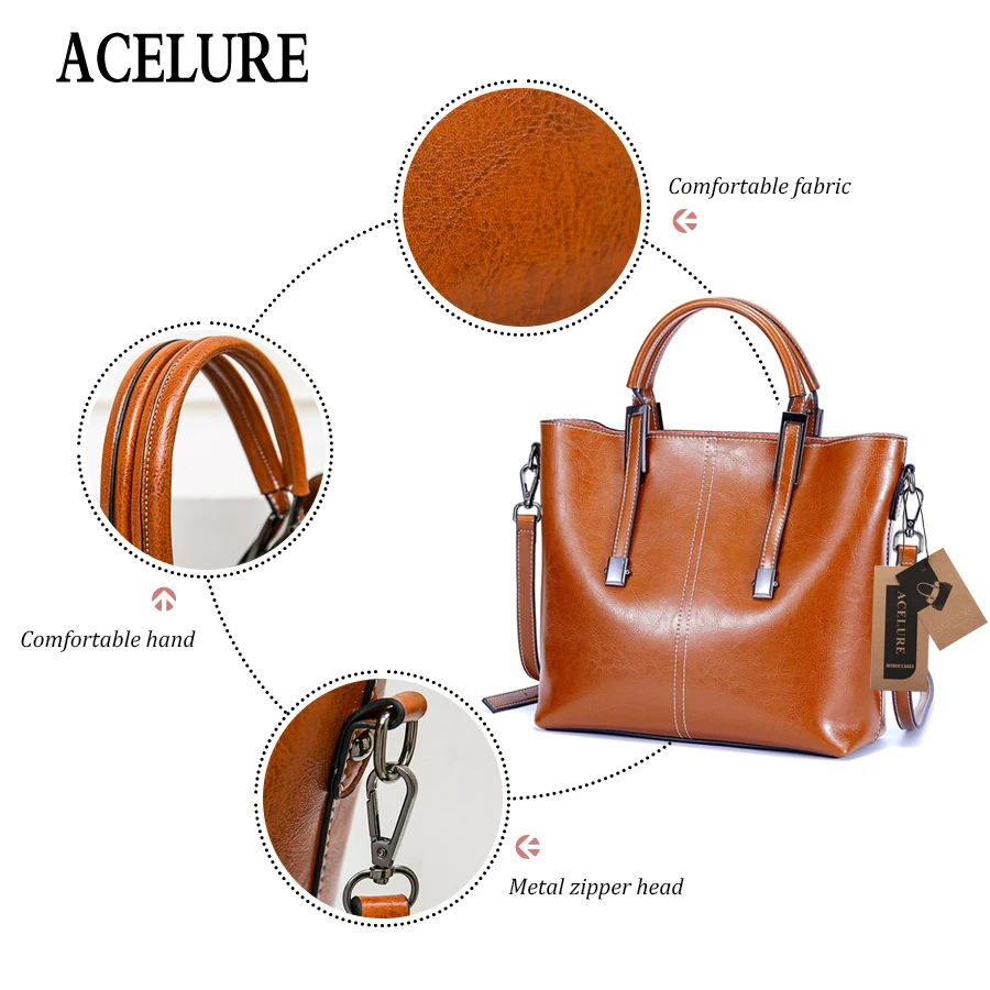 ACELURE النساء حقائب كتف رسول جديد المد الإناث أعلى مقبض حقيبة الفتيات بسيطة حقائب لسيدة اليد الأزياء حزب حزمة