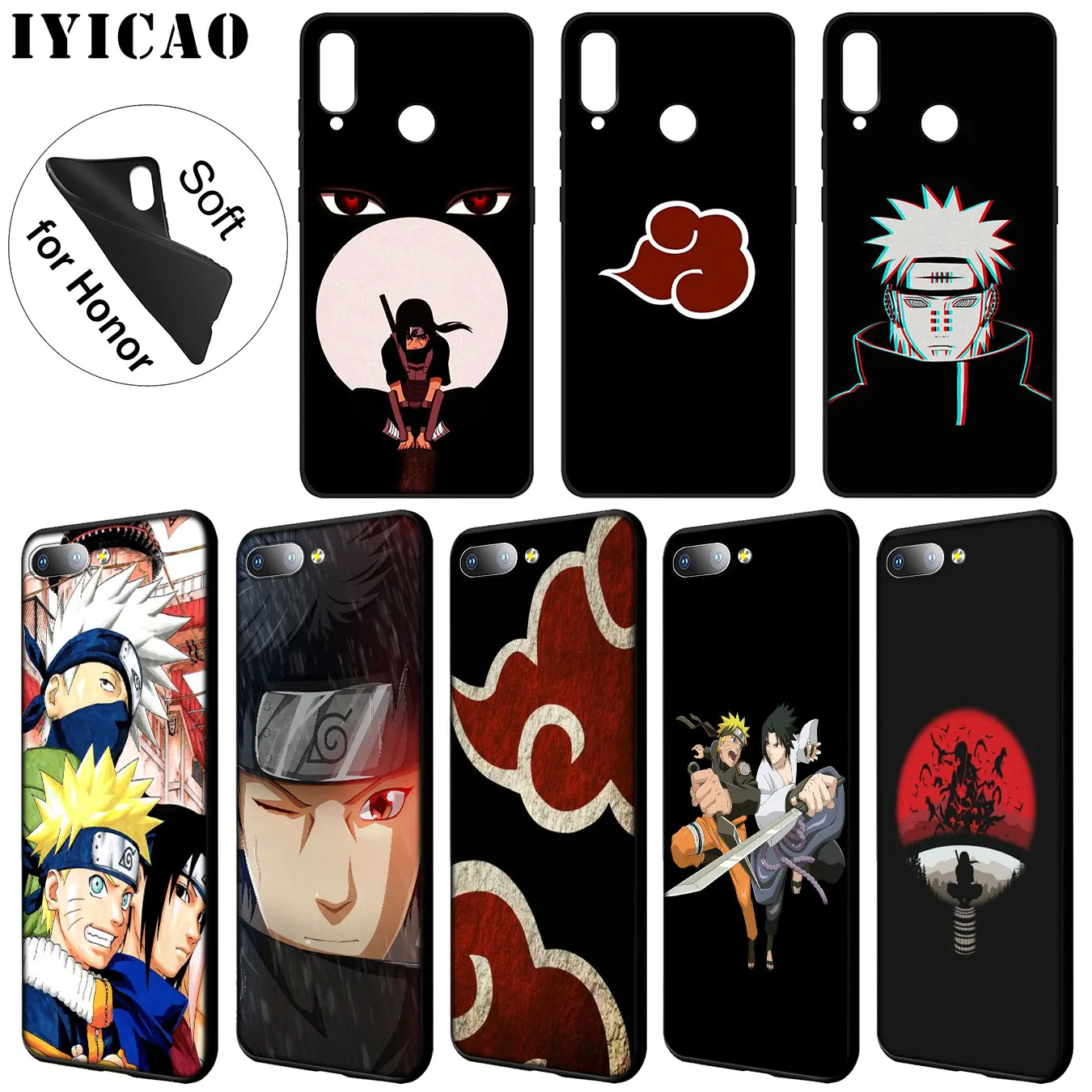 IYICAO наруто vs sasuke Мягкий силиконовый чехол для телефона Huawei Y9 Y7 Y6 Prime 2019 Honor 20 8C 8X 8 9 9X