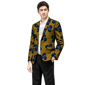 

African clothing men's print blazers slim fit ankara fashion suit jacket customized for wedding wear male formal coat