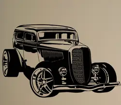 Hot Rod родстер настенные классический ретро гоночный автомобиль винил Стикеры Бар Ресторан офисный интерьер дома Винтаж Книги по искусству