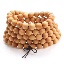 Natural fragrance Thuja Sutchuenensis 108 Beads Bracelet Prayer Necklace Buddha Meditation Prayer Bead Jewelry