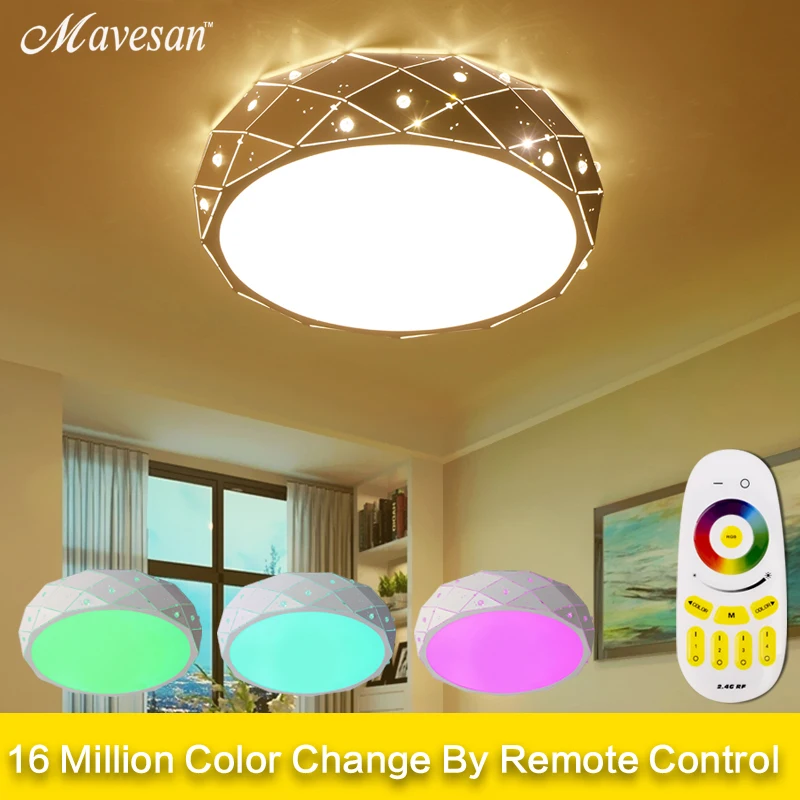

New Design RGB ceiling lamp with crystal Indoor Lighting For bedroom 10-15square meters plafoniera led Fixtures lamparas techo