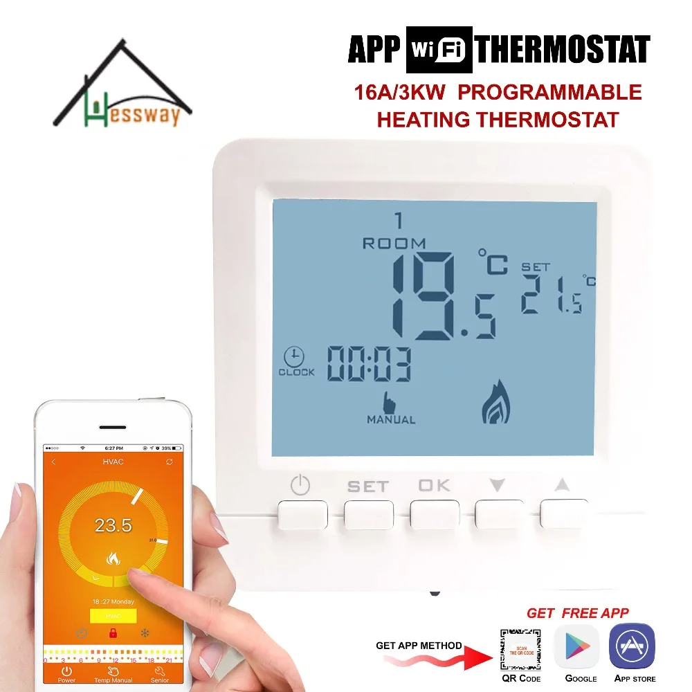 Электрическая система отопления 16A беспроводной умный программируемый цифровой пульт дистанционного управления Wi-Fi термостат Отопление для приложения IOS Android