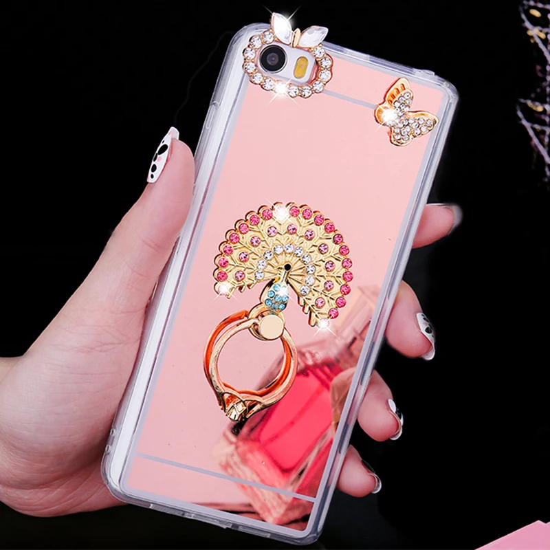 

Rhinestone Mirror Protector Cover Case For Xiaomi Mi 5S 5 5C 6 Plus 8 SE mi 5X 6X A1 A2 Electroplating Coque Max 3 Mix 2 2S Capa