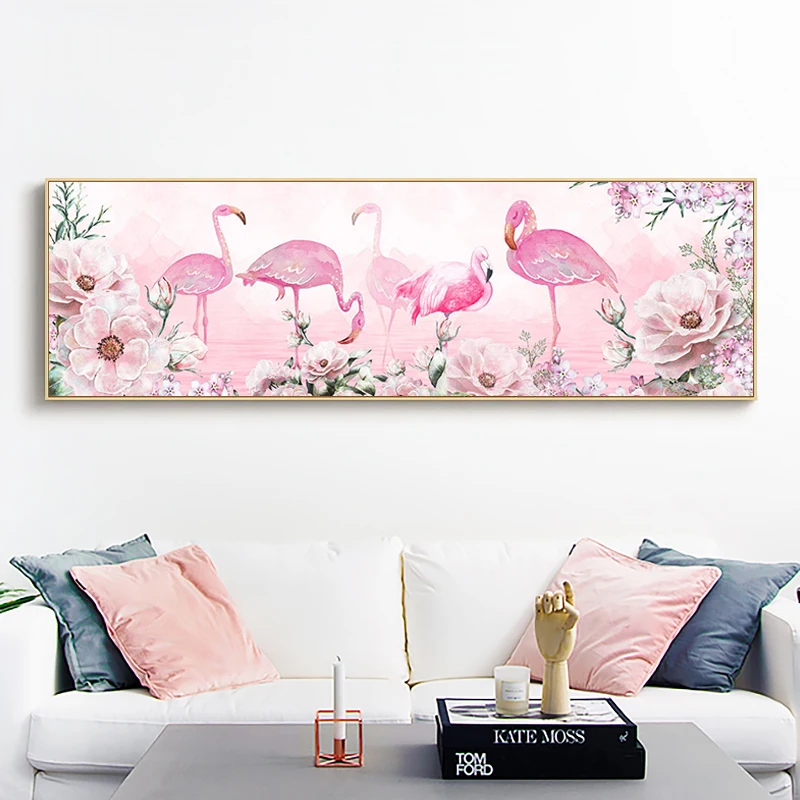 

Needlework,DIY Cross stitch,full Embroidery kit flamingo bird rose print pattern Cross-Stitch handwork painting wedding gift