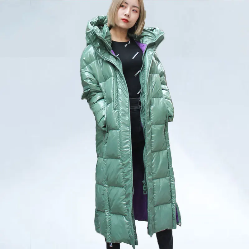 

New 2019 Winter Womens Duck down Coat Korean Plus Size Long Down Jacket Hooded Black Thick Warm Women Coats Fashion Jacket Parka