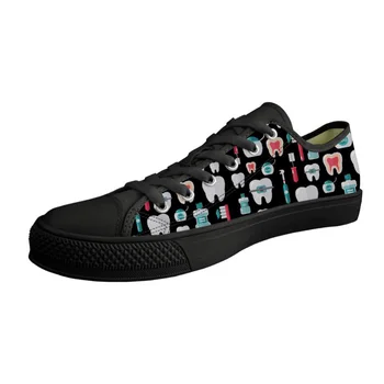 

Customized Shoes for Men 2019 Cartoon Dentist Printed Low-top Vulcanized Shoes Comfortable Spring/Summer Teen Boys Flats Shoes