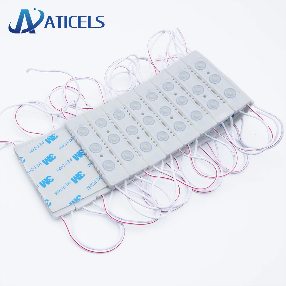 20PCS 220V LED Module 1.5W 3LEDs Injection LED Modules IP65 Waterproof For Advertising Sign Back Light No need driver