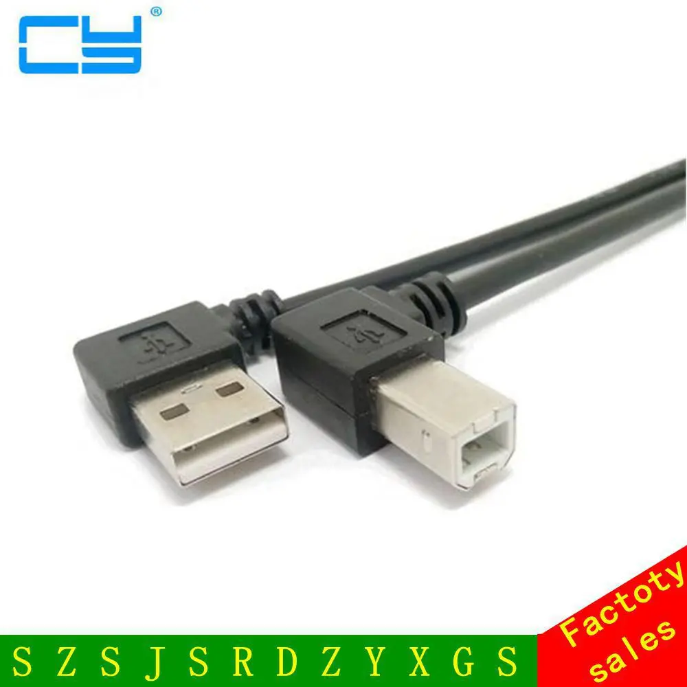 0 2 M левый Угловой USB A папа угловой B 90 градусов Принтер Сканер кабель|angle usb|left angleusb