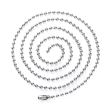 

10pcs /lot 2.4mm Ball Beads Length 50/55/60/70/80cm Chain Stainless Steel Adjustable Necklace Connector for Jewelry Findings