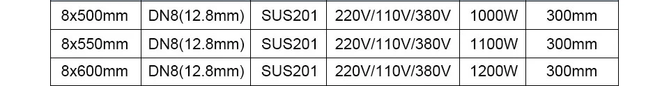 LJXH DN8 нить Нагревательный элемент патронного нагревателя 12,8 мм с резьбой 220 V/110 V/380 V 8x300/350/400 мм трубки Размеры 201 Нержавеющая сталь
