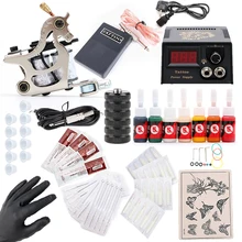 Высококачественный Профессиональный набор для татуировок Перманентный 1 тату машина 8 цветов чернила Лев Электропитание для тату набор TM3056