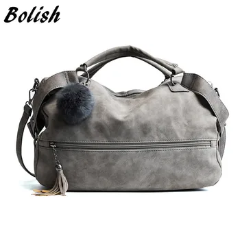 

Bolish Scrub Shoulder Bags for Women Female Fashion Fur Ball Dames Tassel Lady Vintage Tassel Crossbody Bag Girl Causal Handbags