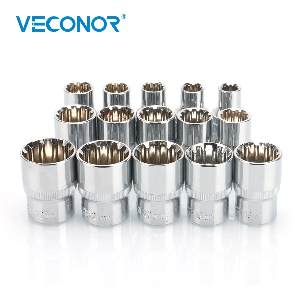 8 22mm 1/2" Square Drive Socket Bit Adapter Set Socket Wrench Hand Tool