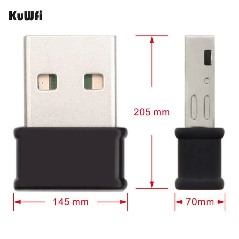 KuWfi 1200 Мбит/с USB Wi-Fi адаптер Сетевая карта двухдиапазонный Wi-Fi адаптер 2,4G/5,8G антенной Wi-Fi для WindowsXP/Vista/7/8/10, Mac OS