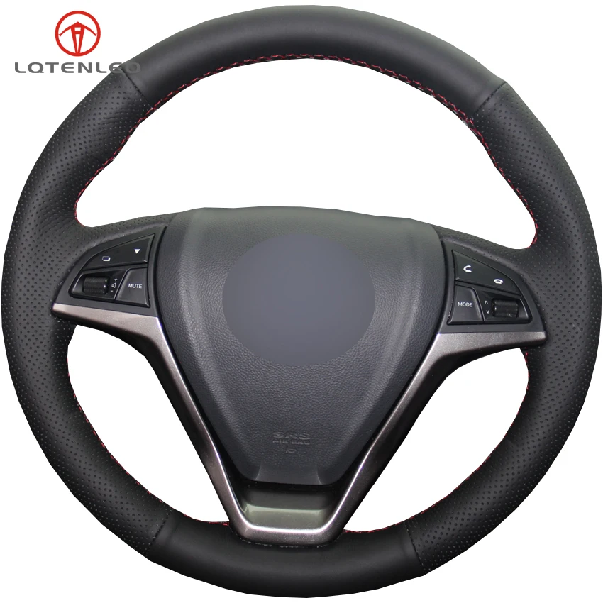 

LQTENLEO Black Artificial Leather DIY Car Steering Wheel Cover For Changan CS15 EV 2016-2018 CS55 2017 2018 CS75 2013-2017