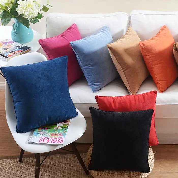 

Quality candy colored pillow ,high-grade Solid Double-sided cushion ,Plush pillowcase home decoration sofa cushion