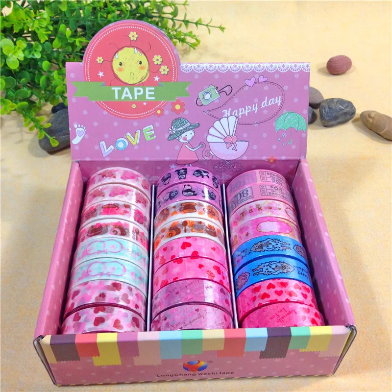

Lovely Washi Tape cute Masking Tapes DIY Scrapbooking Stickers,  12Patterns, 15mm*6m , decor small objects , favour party gifts