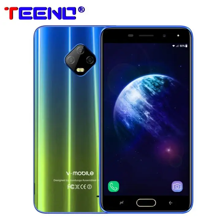 TEENO Vmobile J7 телефон телефоны Android, 5," HD Экран 3GB RAM 32GB Встроенная память Две сим-карты Супер аккумулятор 4G LTE смартфон - Цвет: Синий