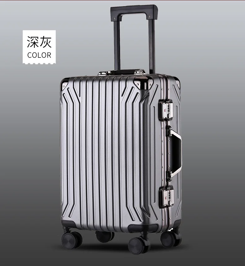 2" 24 дюймов PC дорожный Багаж Спиннер колеса носить на чемодан на колесиках алюминиевая рама большая сумка мужской чемодан класса люкс