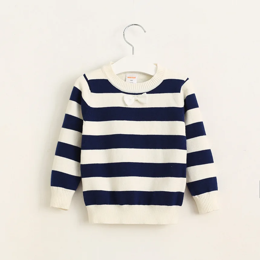 

children sweaters new autumn cotton striped baby girls sweater bows kids knitwear cute for girls clothes
