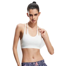 Besgo Быстросохнущий сексуальный спортивный бюстгальтер с открытой спиной Для Бега Спортзала фитнеса Поддерживающий топ Женская рубашка для йоги майка для тренировки