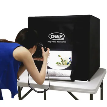 

Roadfisher DEEP Small Portable Photo Camera Photography Studio Tool Set Tent Case LED Softbox Soft Light Box Backdrops Reflector