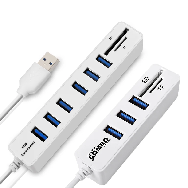 USB Hub Combo 3 / 6 Ports USB 2.0 Hub High Speed Splitter Multi USB Combo 2 In 1 SD/TF Card Reader For PC Laptop Computer USB Hub Combo 3 / 6 Ports USB 2.0 Hub High Speed Splitter Multi USB Combo 2 In 1 SD/TF Card Reader For PC Laptop Computer
