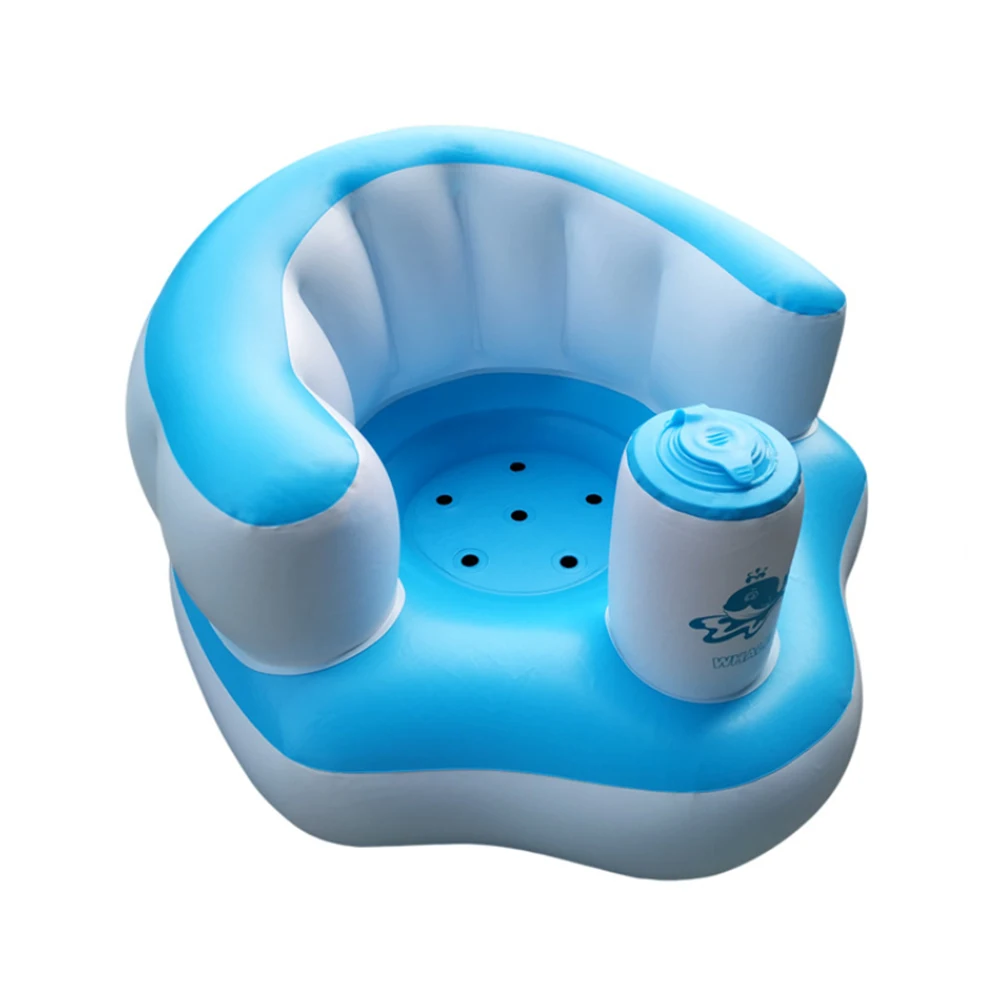 Kaufen Baby Kid Kinder Aufblasbare Bad Sofa Stuhl Sitz Lernen Tragbare Multifunktionale Fütterung Stuhl Stretch Wrap Baby Sofa