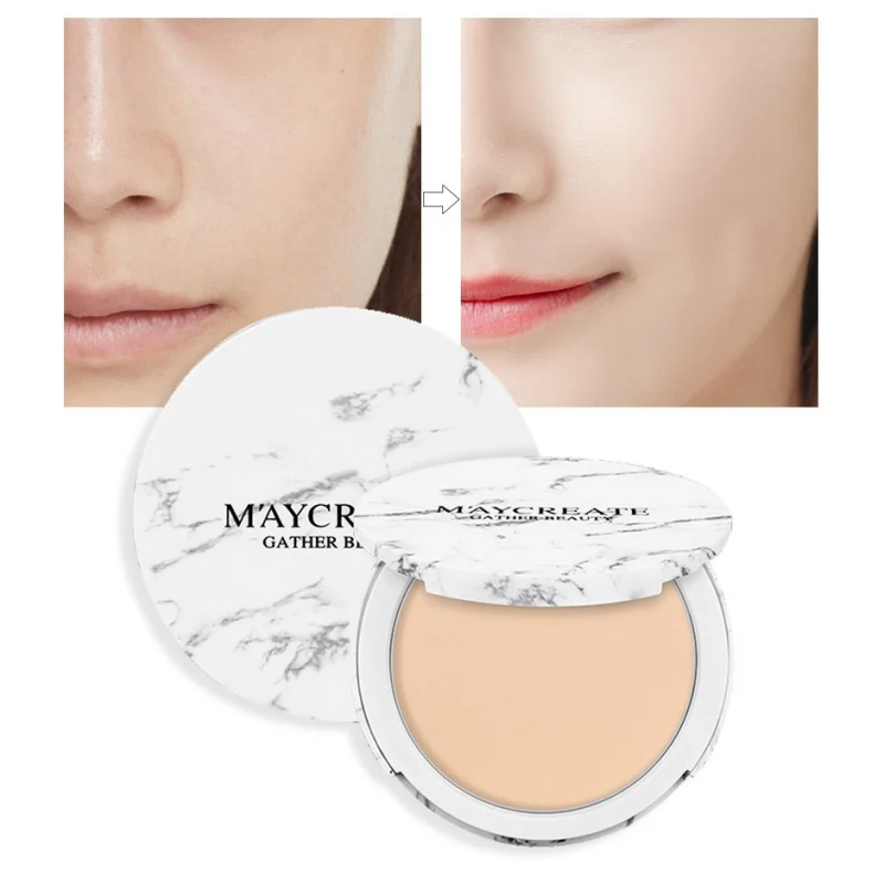 Natural Face Powder Foundations Oil-control Brighten Concealer Whitening Make Up Pressed Powder Face Make up