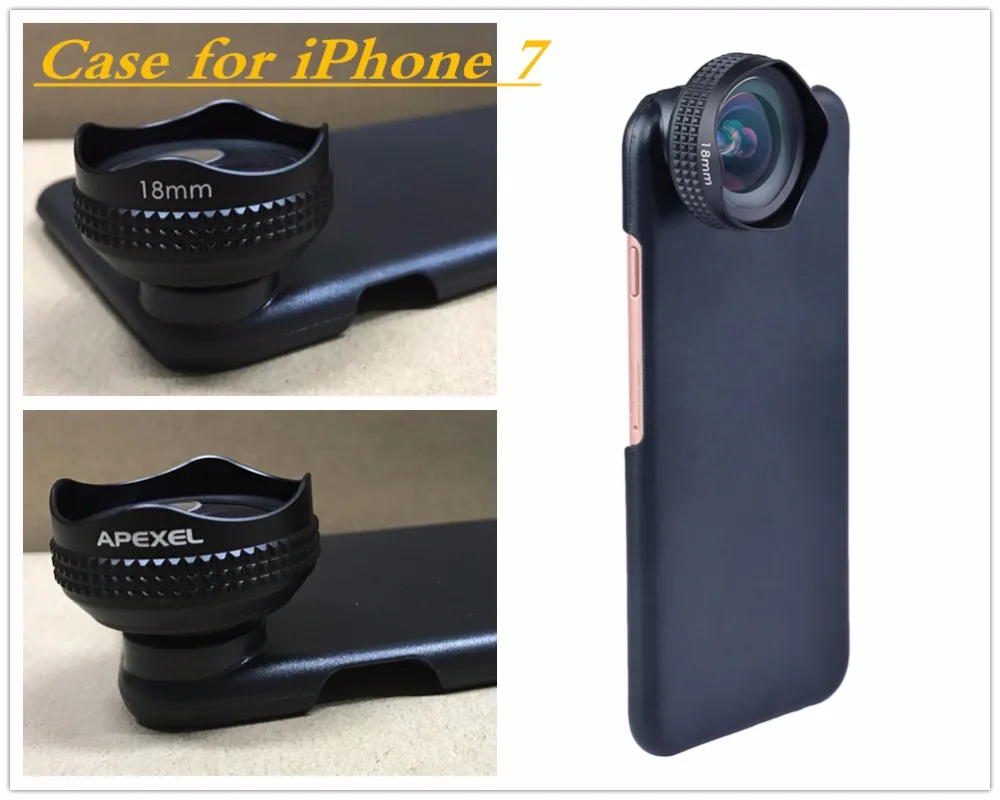 Apexel Optic Pro Lens Super Wide Angle 100 degree High Clarity Cell Phone Camera Lens Kit for iPhone X 8 More smartphones 18MM