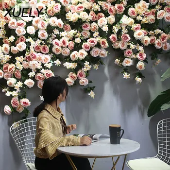 

1.3M/1M artificial flower rose rattan green ivy home balcony decorative fake flowe rvine wedding flower wall ceiling decoration