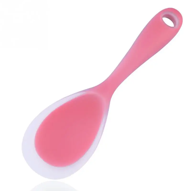 light red Новинка, высокое качество, 1 шт., кухонный инструмент, рисовый сервер, рисовая ложка, силиконовая, для суши, риса, антипригарное весло - Цвет: light red