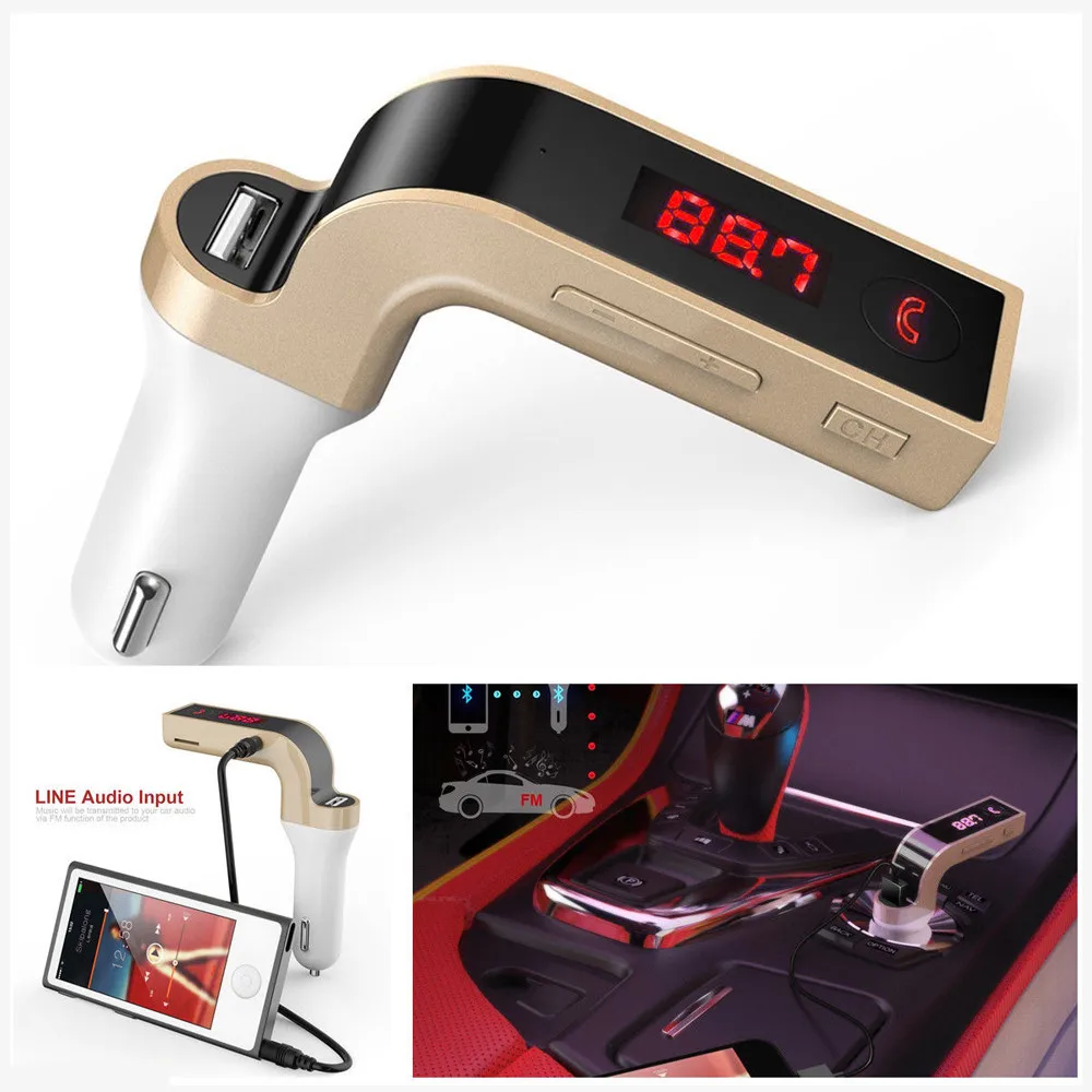 

FM Transmitter Hands-free Bluetooth Car Kit Wireless Mp3 Radio Modulator Audio Player Voltage LCD Display USB Car Charger