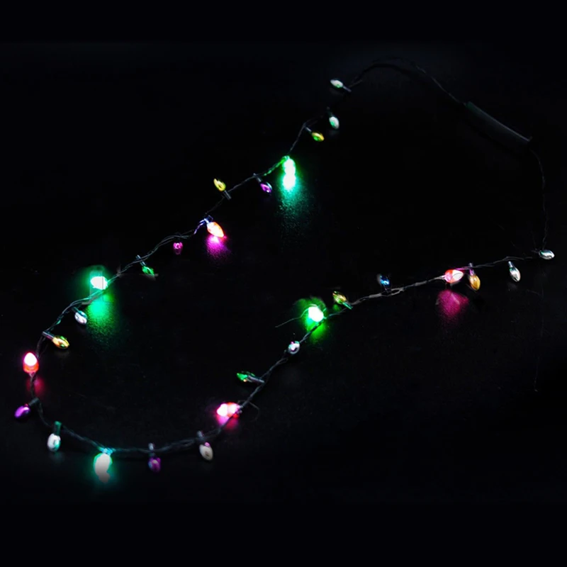 Горячая 1 шт. Мини мигающий свет мигающий рождественские огни костюм ожерелье 8 Светодиодный лампочки MDD88