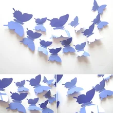 12 Unids/set DIY Pvc de La Mariposa 3D Vinilos Pegatinas de Pared Para Cuartos de Los Niños de La Vendimia Baño de Flores Tatuajes de Pared Wallpaper Poster L01