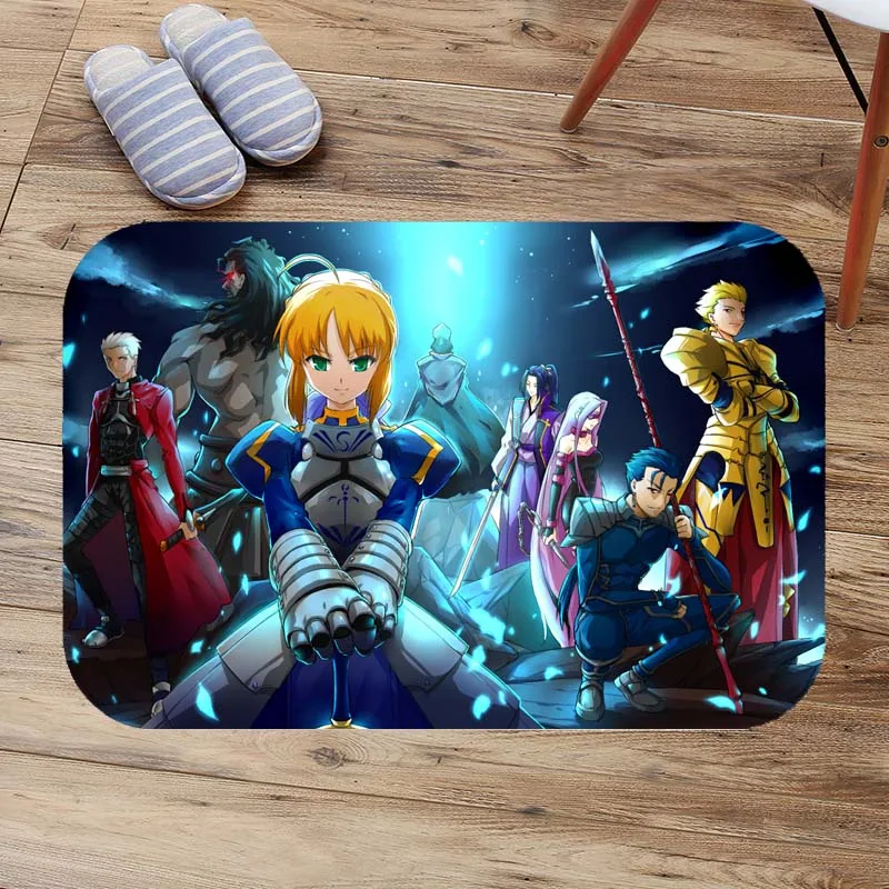 

Fate Stay Night Anti Slip Bathroom Mat Coral Fleece Bath Floor Carpet Washable Toilet Rugs Custom Doormat Diy Door Mats