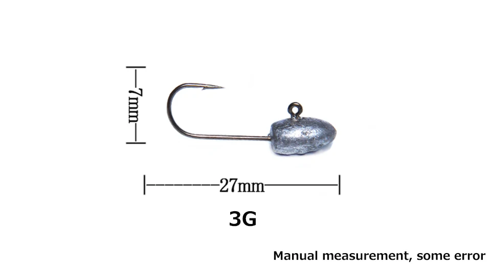 10 шт./лот открытая свинцовая головка джиг 27 мм 3 г колючий крючок Мягкая приманка Вибрационный крючок рыболовные Крючки рыболовные снасти
