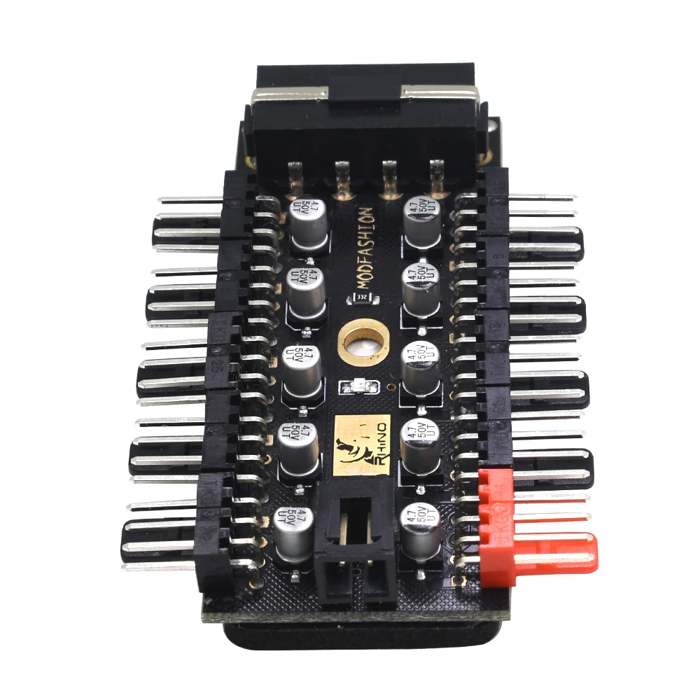 TISHRIC 1 to 10 4Pin PC Pwm Fans 4Pin Sata Hub Splitter With Led Molex Cable Cooler 12V Power Suppply Cooling Adapter For Mining